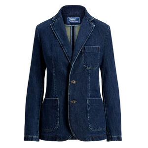 POLO Ralph Lauren DENIM BLAZER Single-Breasted Cotton in Dark Nelle Wash 6 $498